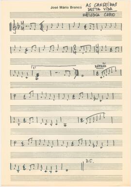 Partitura da canção "As canseiras desta vida"