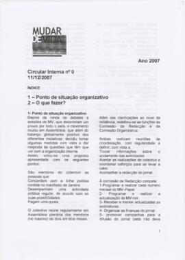 Mudar de Vida - Circular interna nº0