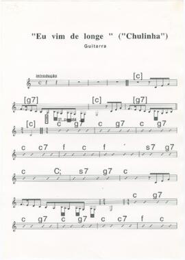 Partitura e cifras para guitarra da canção "Eu Vim de Longe"