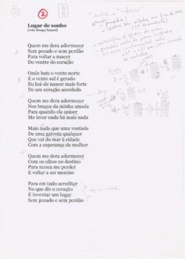 Letra da canção "Lugar de sonho"