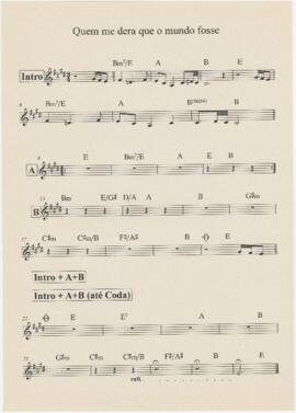 Partitura e cifras da canção "Quem me dera que o mundo fosse"