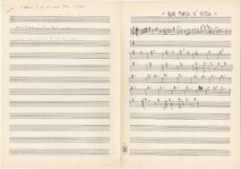 Partitura e cifras das canções "Que força é essa" e "Os homens que vão para a guer...