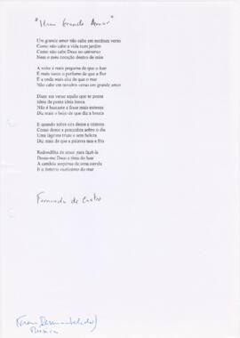 Letra da canção "Um grande amor"