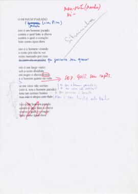 Letra da canção "O homem parado"