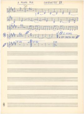 Parte de clarinetes II da canção "A Minha Rua"