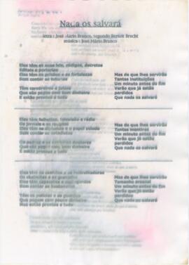 Letra da canção "Nada os salvará"