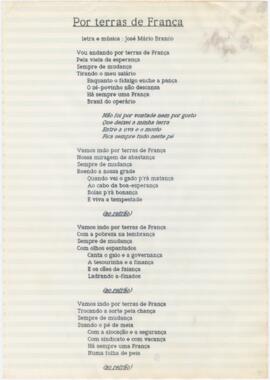 Letra da canção "Por terras de França"