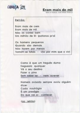 Letra da canção "Eram mais de mil"