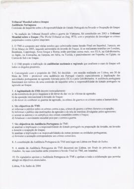 Documento da Comissão de inquérito