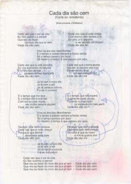 Letra da canção "Cada dia são cem (Carta a remetente)"