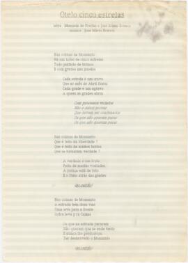 Letra da canção "Otelo 5 estrelas"