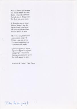Poema "Não foi talvez que disseste"