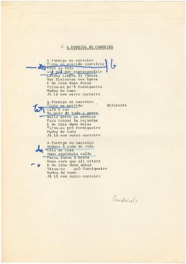 Letra da canção "A Formiga No Carreiro"