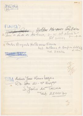 Contactos + partituras