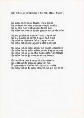 Poema "Se não chovesse tanto,, meu amor"