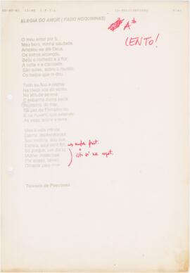 Letra da canção "Elegia do amor"