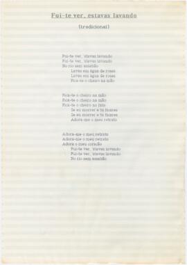 Letra da canção "Fui-te ver, estavas lavando"