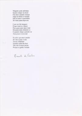 Poema "Ninguém pode adivinhar"