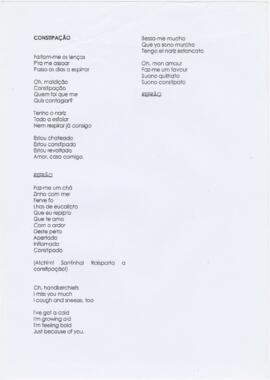 Letra da canção "Constipação"
