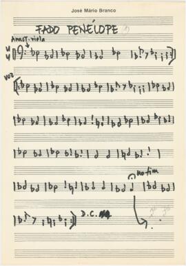 Partitura da canção "Fado Penélope"