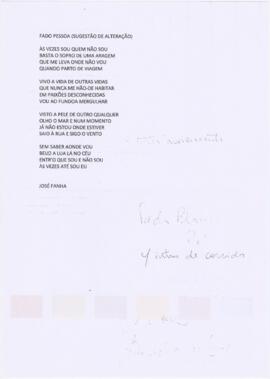 Letra da canção "Fado Pessoa"