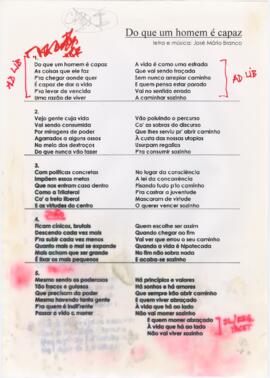 Letra da canção "Do que um homem é capaz"