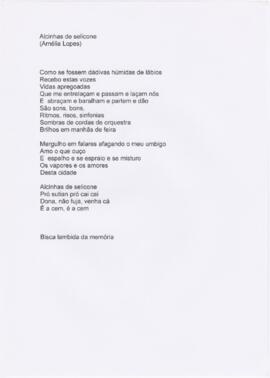 Poema / letra da canção "Alcinhas de selicone"