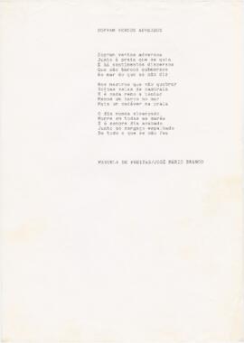 Letra da canção "Sopram ventos adversos"