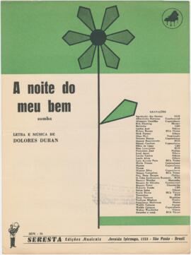 Partitura e letra da canção "A noite do meu bem"