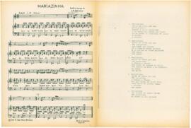 Partitura, cifras e letra da canção "Mariazinha"