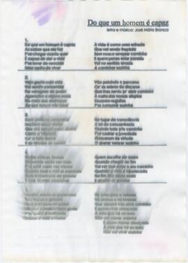 Letra da canção "Do que um homem é capaz"