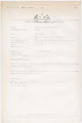 Correspondência de Maria do Carmo Moser (SIC) para a UPAV / José Mário Branco