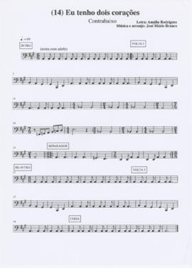 Parte de contrabaixo da canção "Eu tenho dois corações"