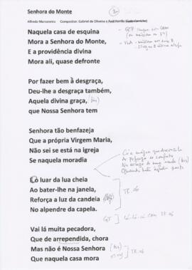 Letra da canção "Senhora do Monte"