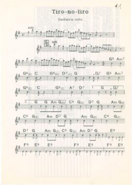 Parte de guitarra-solo da canção "Tiro-no-liro" + mapa de temas e músicos