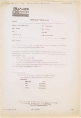 Correspondência de Paulo Salgado (Vachier & Associados) para José António Ribeiro