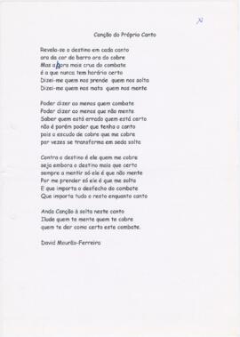 Poema "Canção do próprio canto"