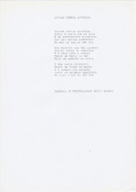 Letra da canção "Sopram ventos adversos"