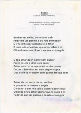 Letra da canção "1900 (Carta a Anton Tchekhov)"