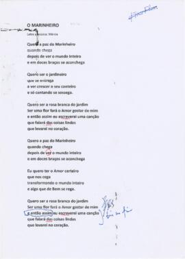 Letra da canção "O marinheiro"