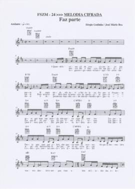 Partitura e cifras da canção "Faz parte"
