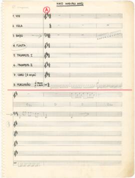 Partitura geral da canção "Maio Maduro Maio"