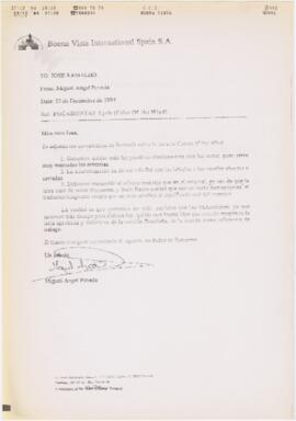 Correspondência de Miguel Poveda (Buena Vista International Spain) para José Ramalho (Matinha Est...