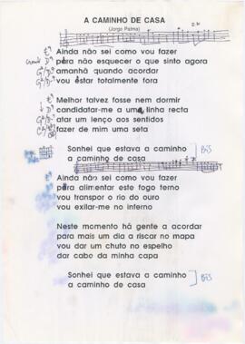 Letra da canção "A caminho de casa"