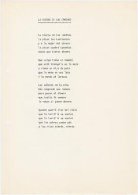 Letra da canção "La hierba de los caminos"