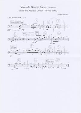 Parte de viola da gamba baixo da canção "Il y a cent ans"