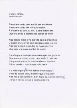 Poema "A minha espera"