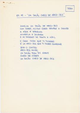 Letra da canção "Ep. 15 - "Um salão cheio de arco-íris"" + partitura