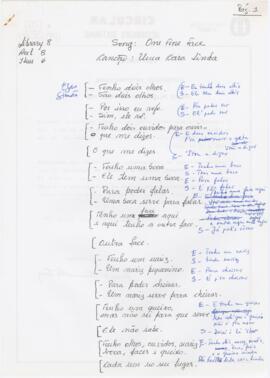 Letra da canção "Cara linda"