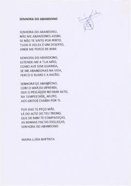 Letra da canção "Senhora do abandono"